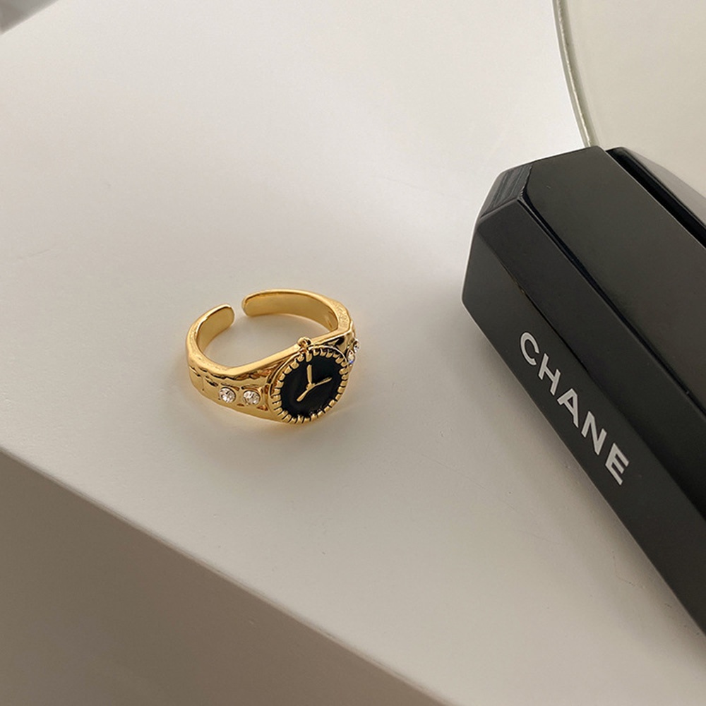 Nhẫn Hình Đồng Hồ Thiết Kế Hở Có Thể Điều Chỉnh Thời Trang