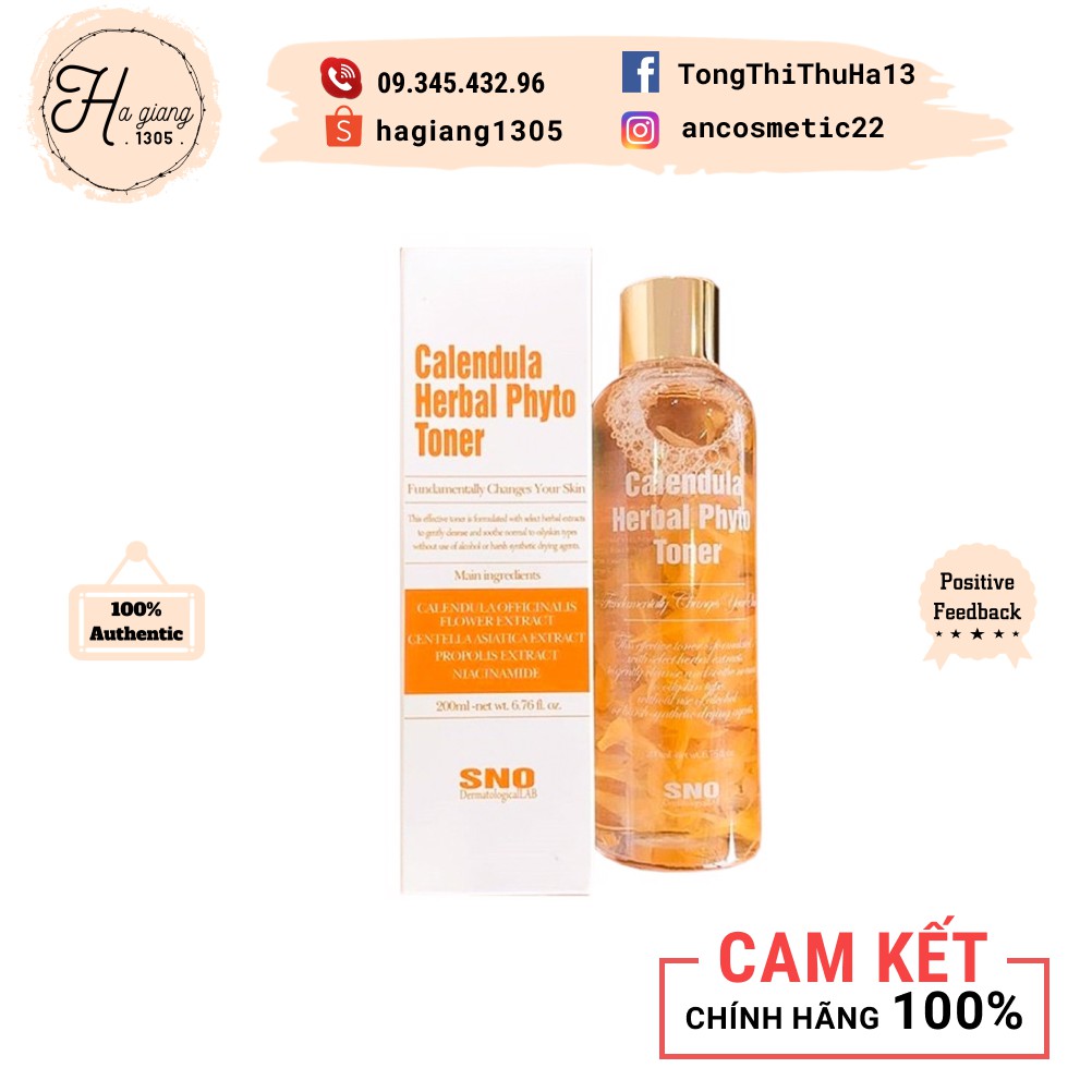 Nước Hoa Hồng Hoa Cúc SNO Calendula Herbal Phyto Toner Bản DUPE CỦA EM TONER HOA CÚC KIEHL’S