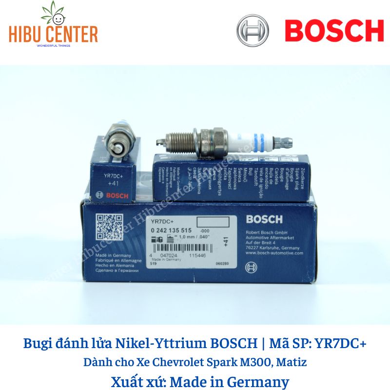 Bugi Chân Dài Nikel-Yttrium BOSCH YR7DC+ Dành cho Xe Chevrolet Spark M300, Matiz | Hibucenter