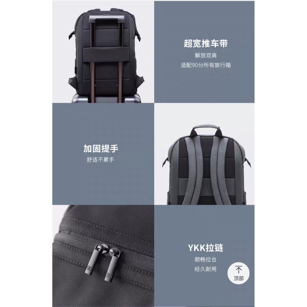 (CÓ SẴN) Balo Xiaomi 90 Point Backpack Multitasker - Đựng vừa laptop 15.6 inch - Chống nước - Chính hãng Xiaomi