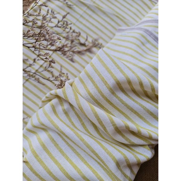 Linen Tưng Pha Bột Sọc Vàng Chanh