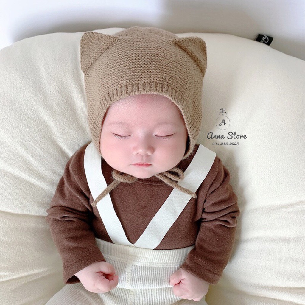 MUP 22 : Mũ len 2 tai kute cho bé 40-50cm