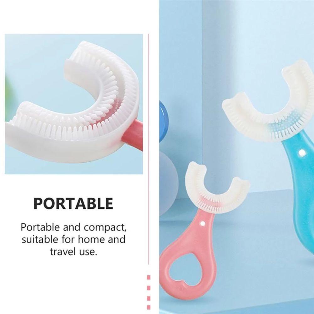 Bàn Chải Đánh Răng Bằng Silicone Hình Chữ U Đơn Giản Cho Bé 2-12 Tuổi