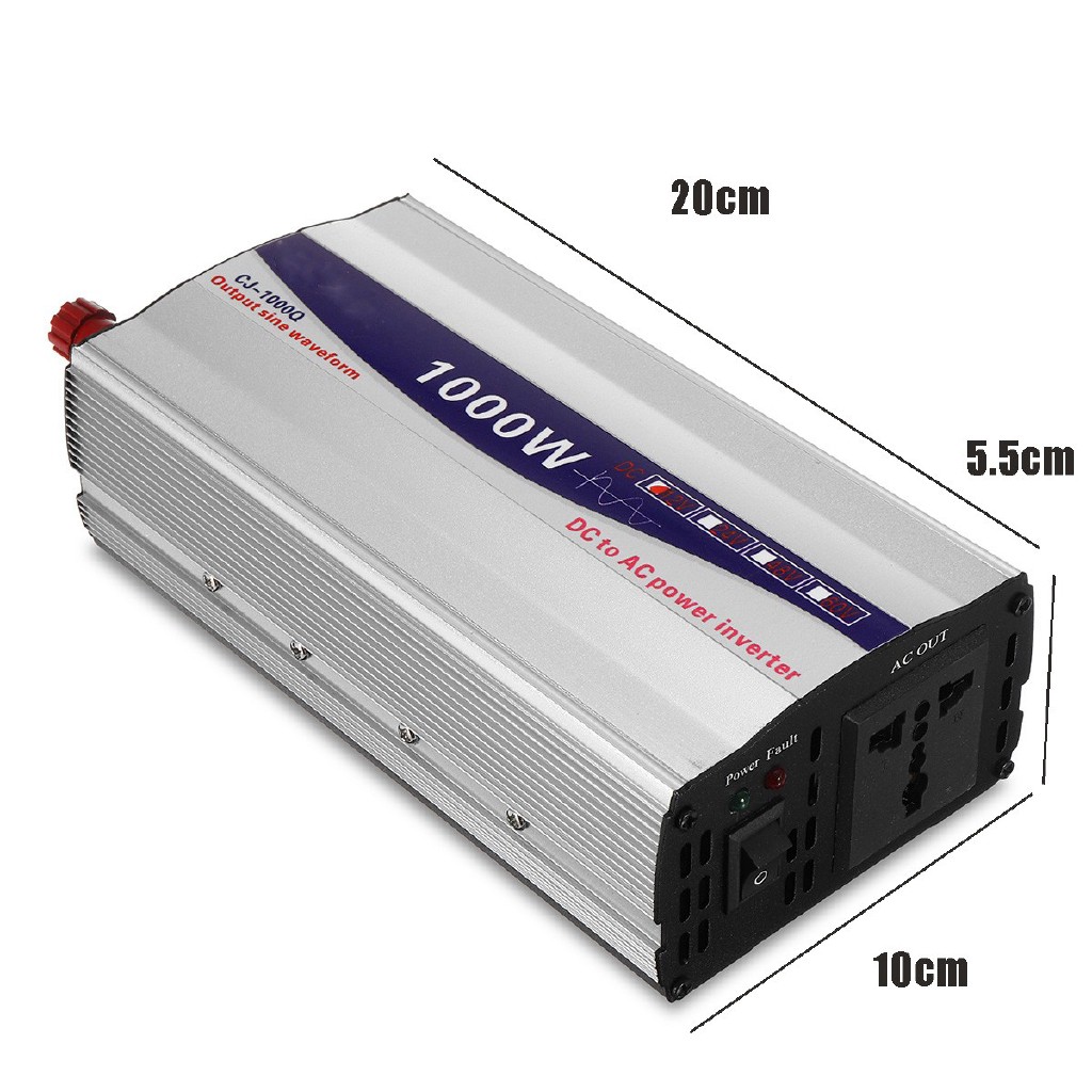 Bộ máy biến nguồn sóng sin 1000W 12V / 24V sang 220V 50HZ