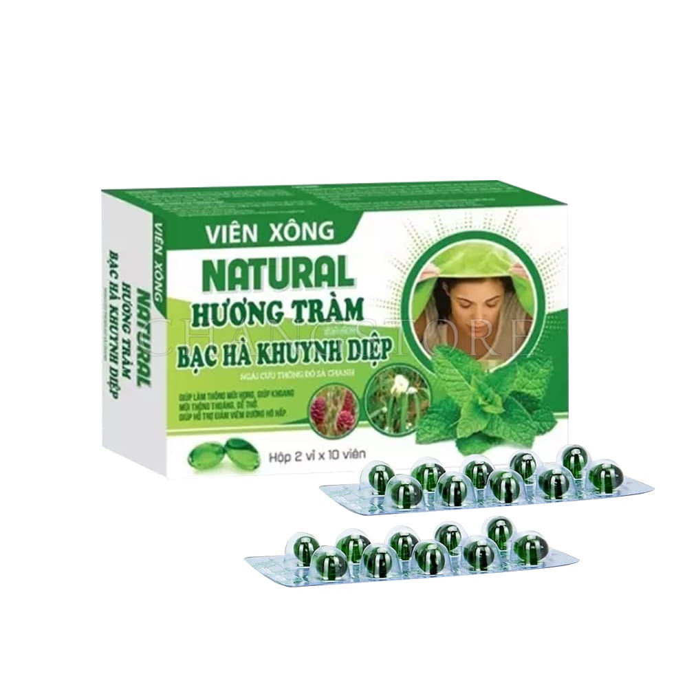 Viên Xông Thảo Dược Hương Tràm Bạc Hà Khuynh Diệp Hỗ Trợ Giải Cảm Cúm