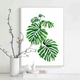 Lá xanh nhiệt đới 40x60 kèm khung