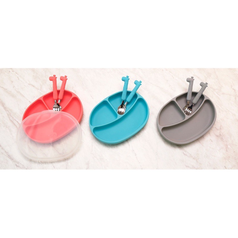 Khay Ăn Dặm Silicon đế Hút Chân Không Chống Đổ Edison Hàn Quốc