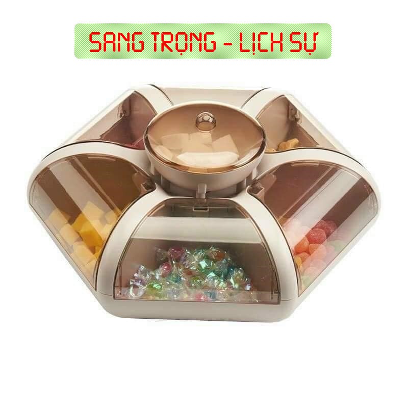 [ Mẫu mới ] Khay mứt tết 6 cánh hoa tự bung - Khay đựng bánh kẹo tết sang trọng, lịch sự - Mẫu mã đẹp, giá rẻ GD014
