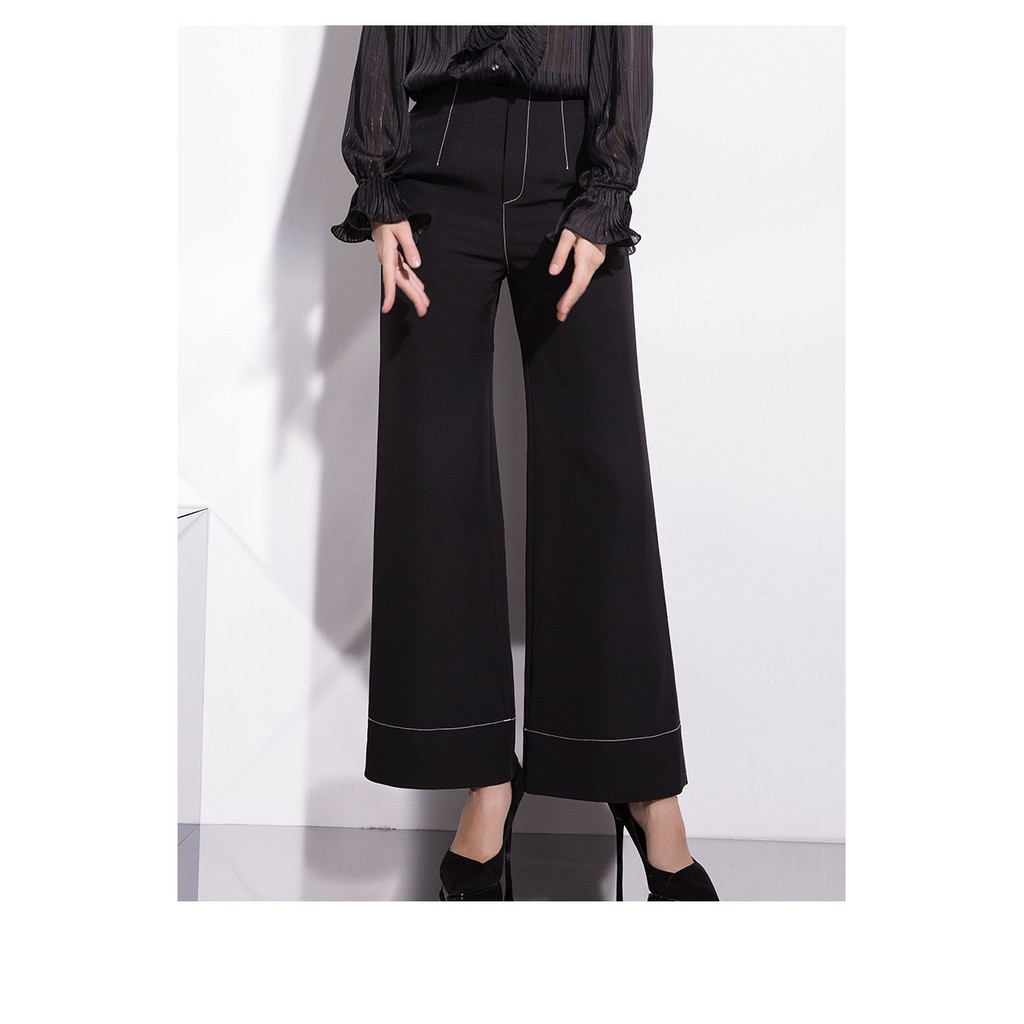 Quần ống rộng cạp cao trần chỉ BY AUGUST DESIGN | BigBuy360 - bigbuy360.vn