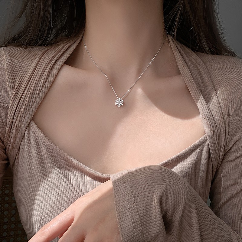 Dây chuyền Bạc bông tuyết, Vòng cổ Bạc nữ đính đá cao cấp TUNA SILVER Trang sức Bạc 𝑨̉𝒏𝒉 +𝑽𝒊𝒅𝒆𝒐 𝑻𝒉𝒂̣̂𝒕 Cam kết chuẩn bạc