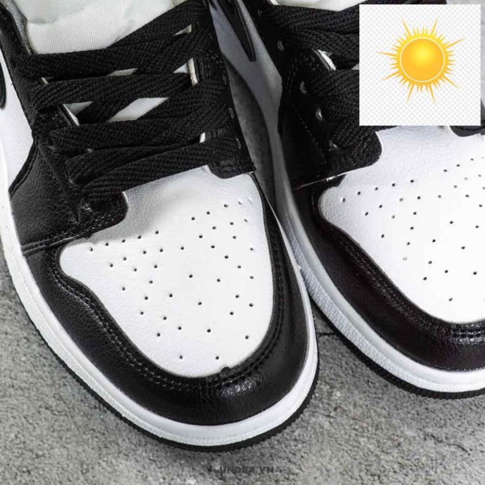 👩‍❤️‍💋‍👩 Giày Thể Thao Nam Nữ Giày Nike Air Jordan Panda Đen Trắng Cổ Cao Da Sần Full Box Bill : . ., 👩‍❤️‍💋‍👩