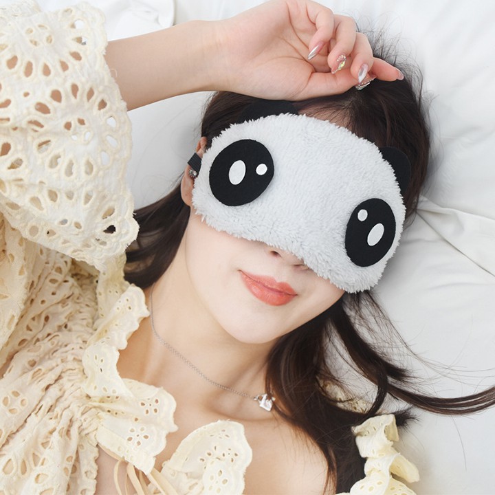 Bịt che mắt ngủ gấu trúc panda cute lông mềm mịn massage giữ ấm giảm mỏi mắt youngcityshop 30.000