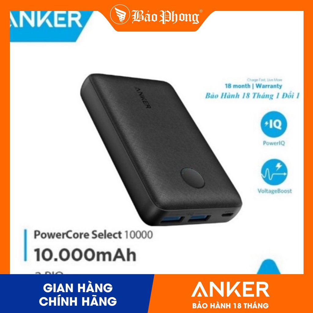 [Mã 154ELSALE2 giảm 7% đơn 300K] Pin dự phòng ANKER 10000mAh Powercore select A1223