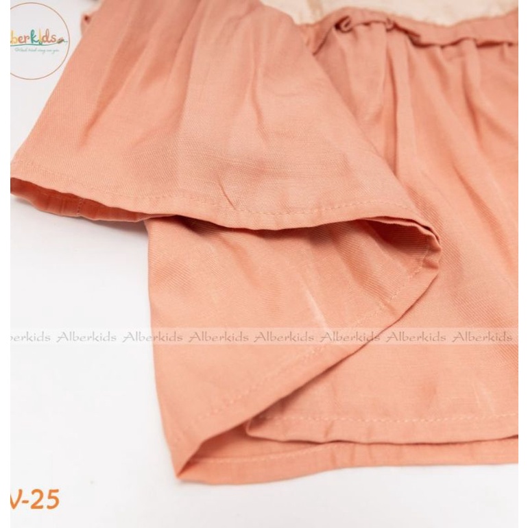 Đầm váy xòe bé gái dễ thương 10 đến 40 kg Haivanco mềm mại dáng babydoll trơn vải lụa cao cấp mùa hè đi học đi chơi đẹp