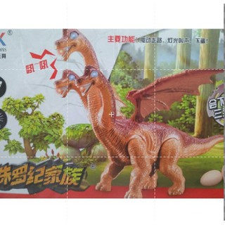 Khủng long 3 đầu biết đi biết đẻ trứng dùng pin phát nhạc có đèn, tro choi khung long nhieu dau, khung long de trung