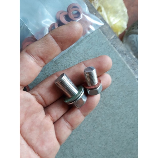 Long đền ,vòng đệm ốc xả nhớt xe máy. SATRIA, RAIDER .bịch 20 cái