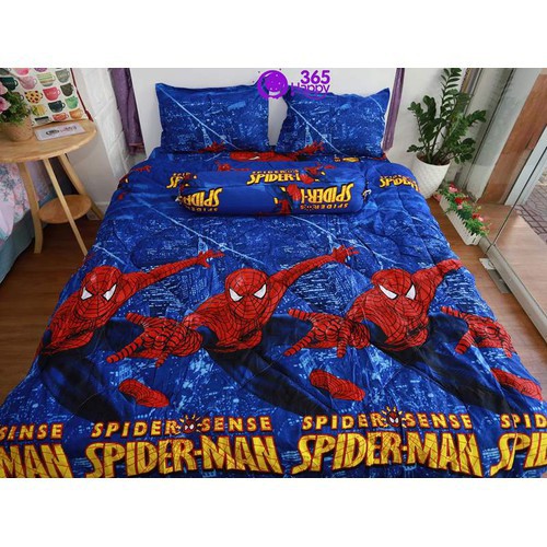 Bộ Ga Và 2 Vỏ Gối Cotton Poly Mẫu Spider Man (Người Nhện) Sense