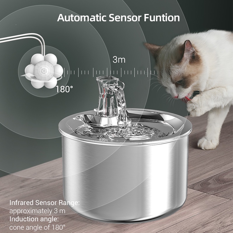 Máy uống nước ROJECO tự động bằng thép không gỉ cho mèo