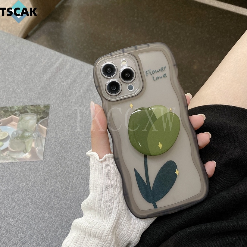 Ốp Điện Thoại Silicon Chống Sốc Có Giá Đỡ Hình Hoa tulip Cho Xiaomi Redmi K30 K40 K50 Pro Plus K30 Ultra Note 10 11 Pro+ 11S 11T 10T