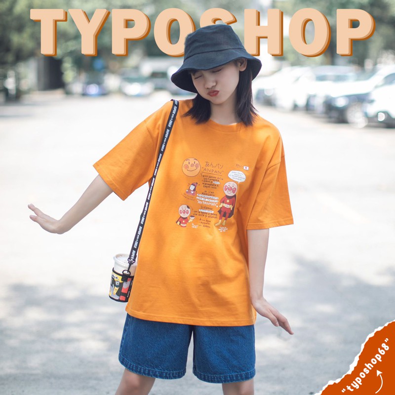 Áo thun Nhật Bản - Áo phông tay lỡ, form rộng, dáng unisex, họa tiết hoạt hình Nhật Bản TYPO shop