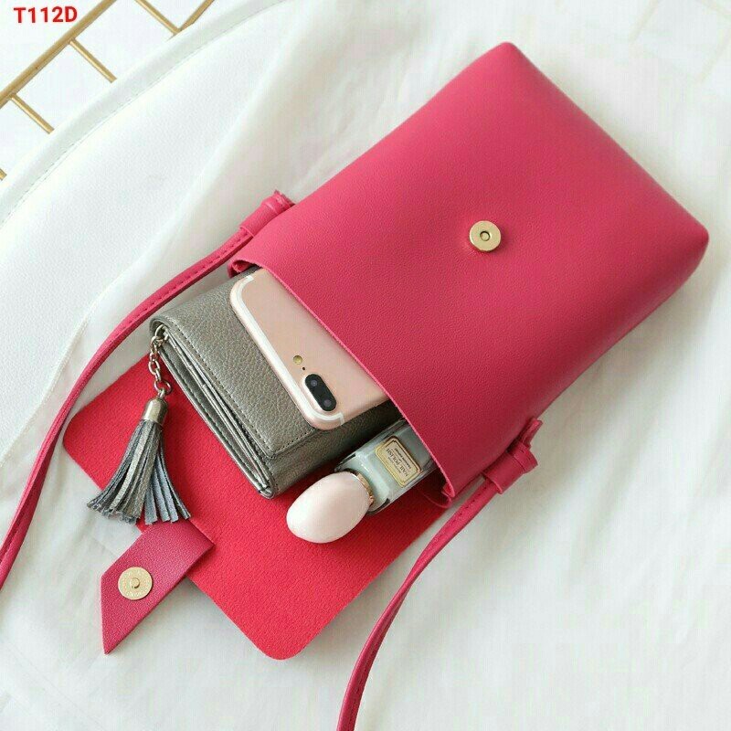 ẢNH THẬT - Túi đeo chéo mini nhỏ gọn túi đeo đựng điện thoại chất da dày đứng form