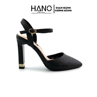 Giày Sandal Cao Gót Bít mũi Cao cấp Đế vuông 9cm/9p Kim Tuyến Đẹp Sang Chảnh HANO - SD0204