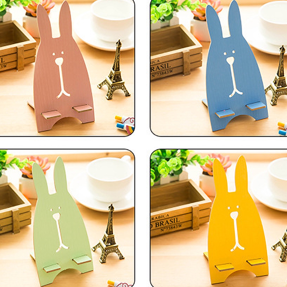 Giá đỡ điện thoại bằng gỗ hình thỏ dễ thương