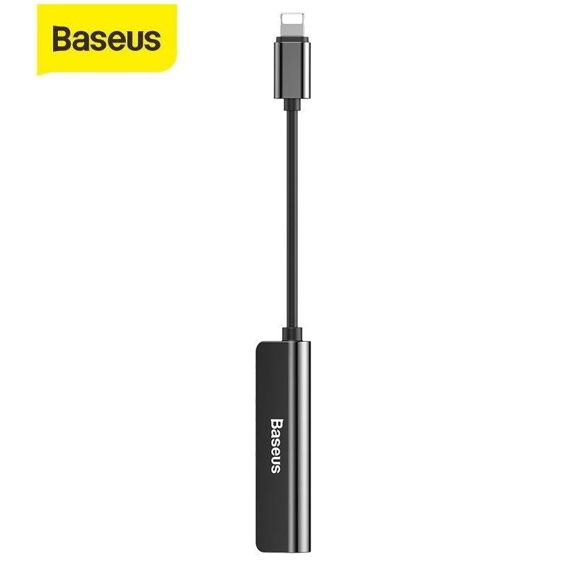 Jack Chuyển Đổi Tai Nghe Baseus L52 3 trong 1 Lightning to Lightning + 3.5mm Vừa Sạc Vừa Nghe Cho IPhone IPad