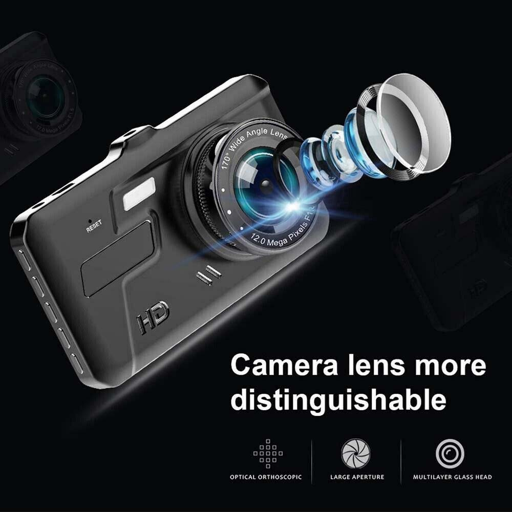 Camera Hành trình Ô tô, Camera Dual Lens DVR 1080p hỗ trợ full HD - tích hợp màn hình cảm ứng (đen)- HÀNG NHẬP KHẨU XỊN