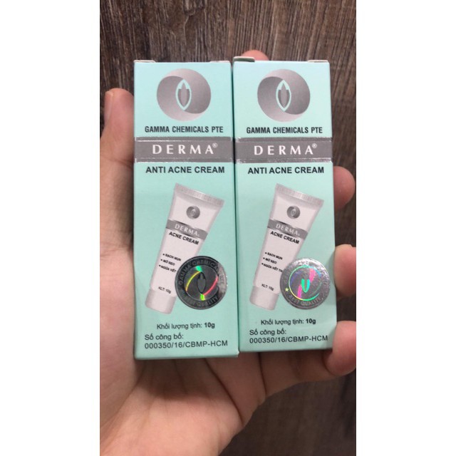 Kem mụn Derma Anti Acne Cream chính hãng, loại bỏ mụn cám, mụn đầu đen, mụn bọc, mụn mủ, mụn sưng viêm, tái tạo tế bào