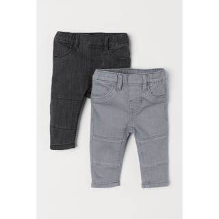 Set 2 quần jean xám HM H&M size 9-12, 12-18m_hàng chính hãng Mỹ