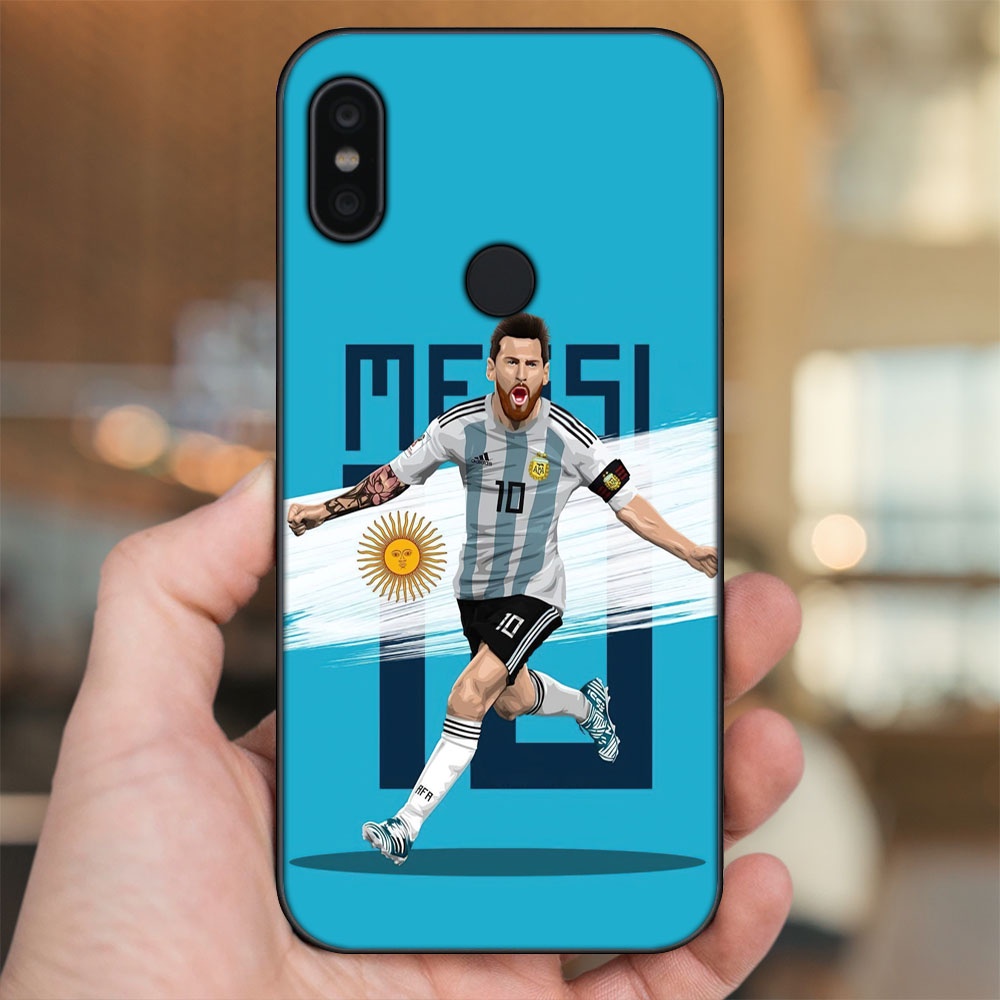 Ốp lưng Xiaomi Redmi Note 6 Pro viền đen in hình Lionel Messi Barcelona PSG
