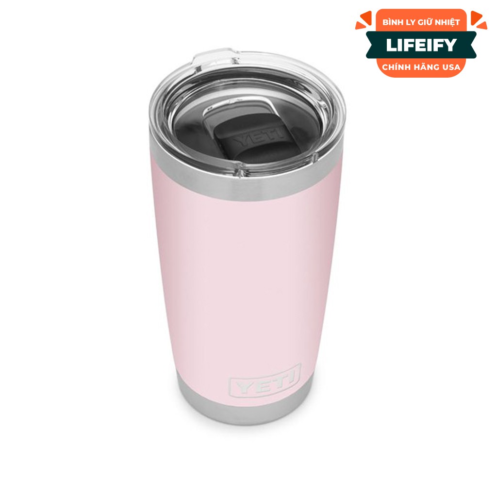 [Chính Hãng] Ly Giữ Nhiệt YETI Rambler 20oz (600ml) Tumbler MagSlider Lid  - Ice Pink