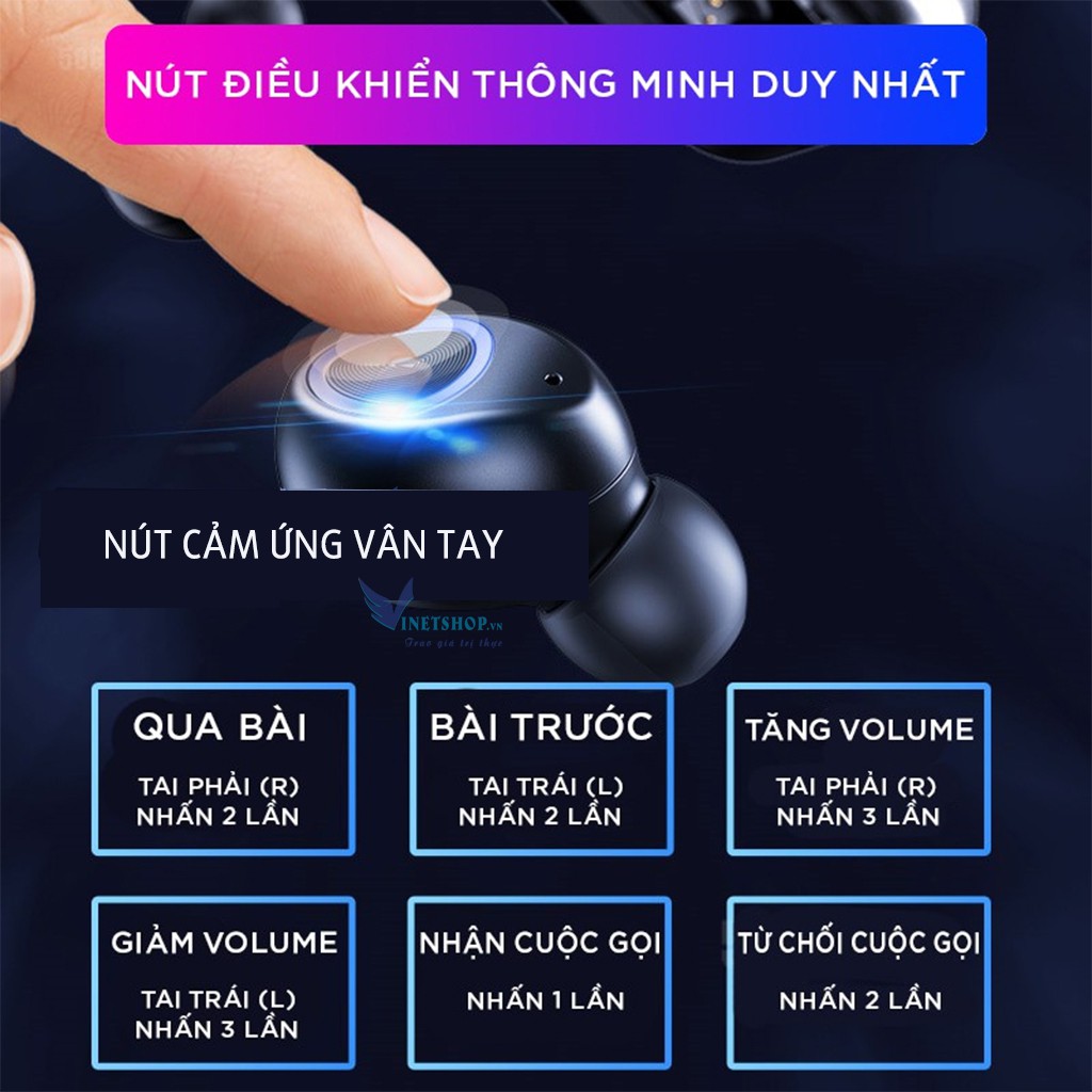 (CAO CẤP) Tai Nghe Bluetooth 5.0 Sound Pro F10, Chống Nước IPX7, Sạc Nhanh, 90h Nghe Nhạc, Tương Thích Cao -dc3860