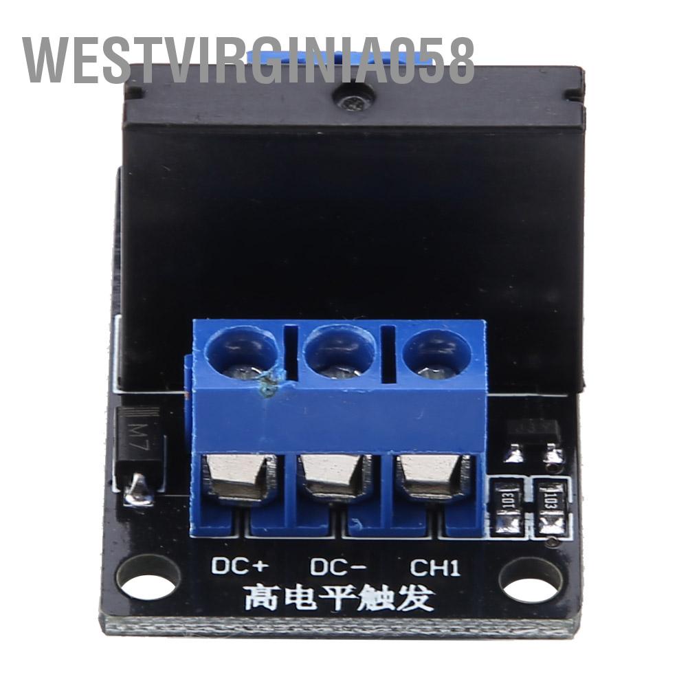 Hàng Hot DC 5 / 12V 1-Kênh kích hoạt mức cao Mô-đun chuyển tiếp trạng thái rắn 250VAC 2A Đầu ra có cầu chì Hàng giao ngayWestvirginia058