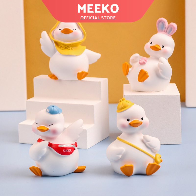Set mô hình Vịt để bàn trang trí Decor MoMo Duck chất liệu thạch cao MEEKO