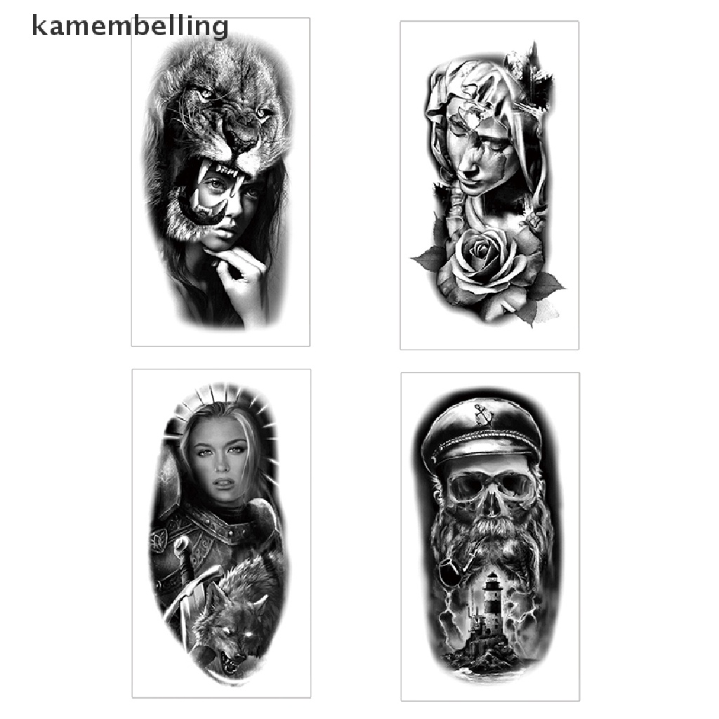 Kamembelling Miếng Dán Hình Xăm Tạm Thời Họa Tiết Hoa Quyến Rũ