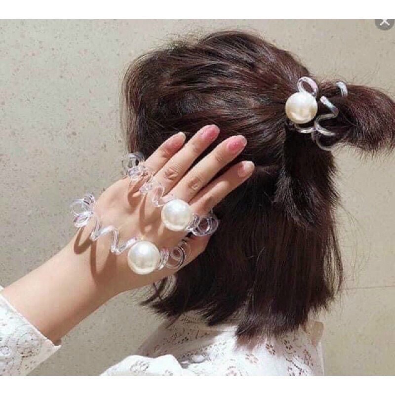 Set 5 kẹp ngoạm &amp; chun tóc, phong cách hàn quốc