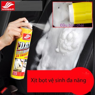 Bình xịt bọt đa năng Foam Cleaner THANH LÝ LỖ VỐN LOẠI TO 650ML vệ sinh nội thất ô tô, nhà cửa ghế da nỉ