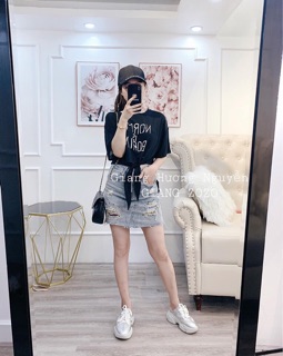 Áo croptop thắt nơ bụng