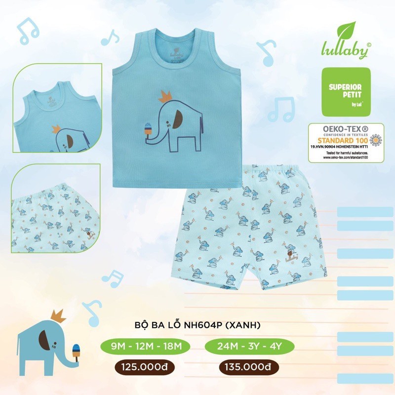 Bộ ba lỗ Petit Lullaby NH604P (Sz 9m-4y)