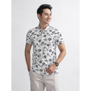 ÁO PHÔNG CÓ CỔ ARISTINO CAO CẤP MÀU TRẮNG IN HOA APS010S9 giảm giá