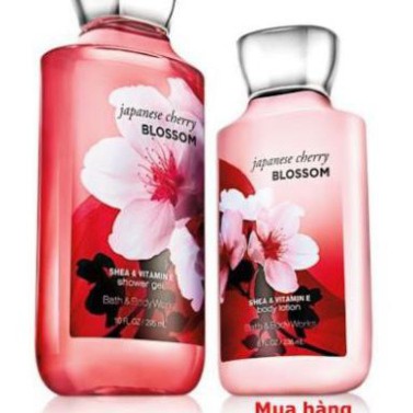 BỘ BA dưỡng da toàn thân Japanese Cherry Blossom (sữa tắm 295ml, xịt thơm 236ml và dưỡng thể 236ml) miu510