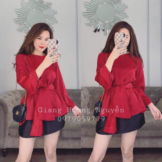 Áo cột eo đỏ