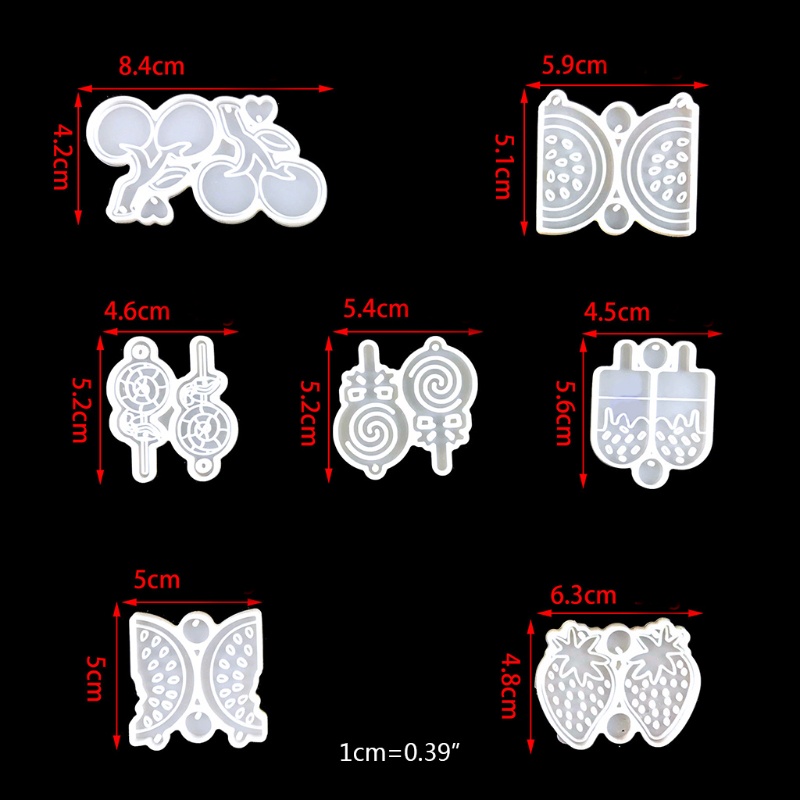 Khuôn Làm Mặt Vòng cổ / Móc Khóa Hình Kẹo Mút / Trái Cây Bằng Nhựa Resin DIY