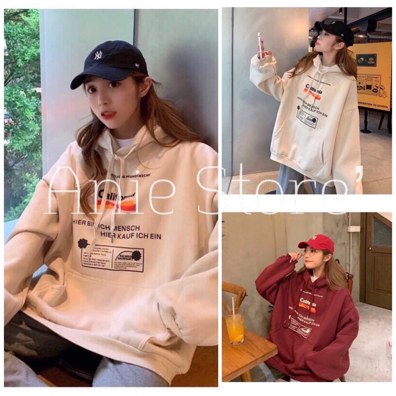 Áo Hoodie Nỉ CALIFOR Unisex 🦋 Áo Nỉ Nam Nữ Dáng Rộng Kèm Mũ Túi Trước 2 Màu 🦋