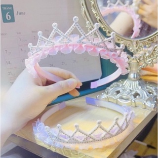 Bờm tóc vương miện siêu xinh cho bé gái