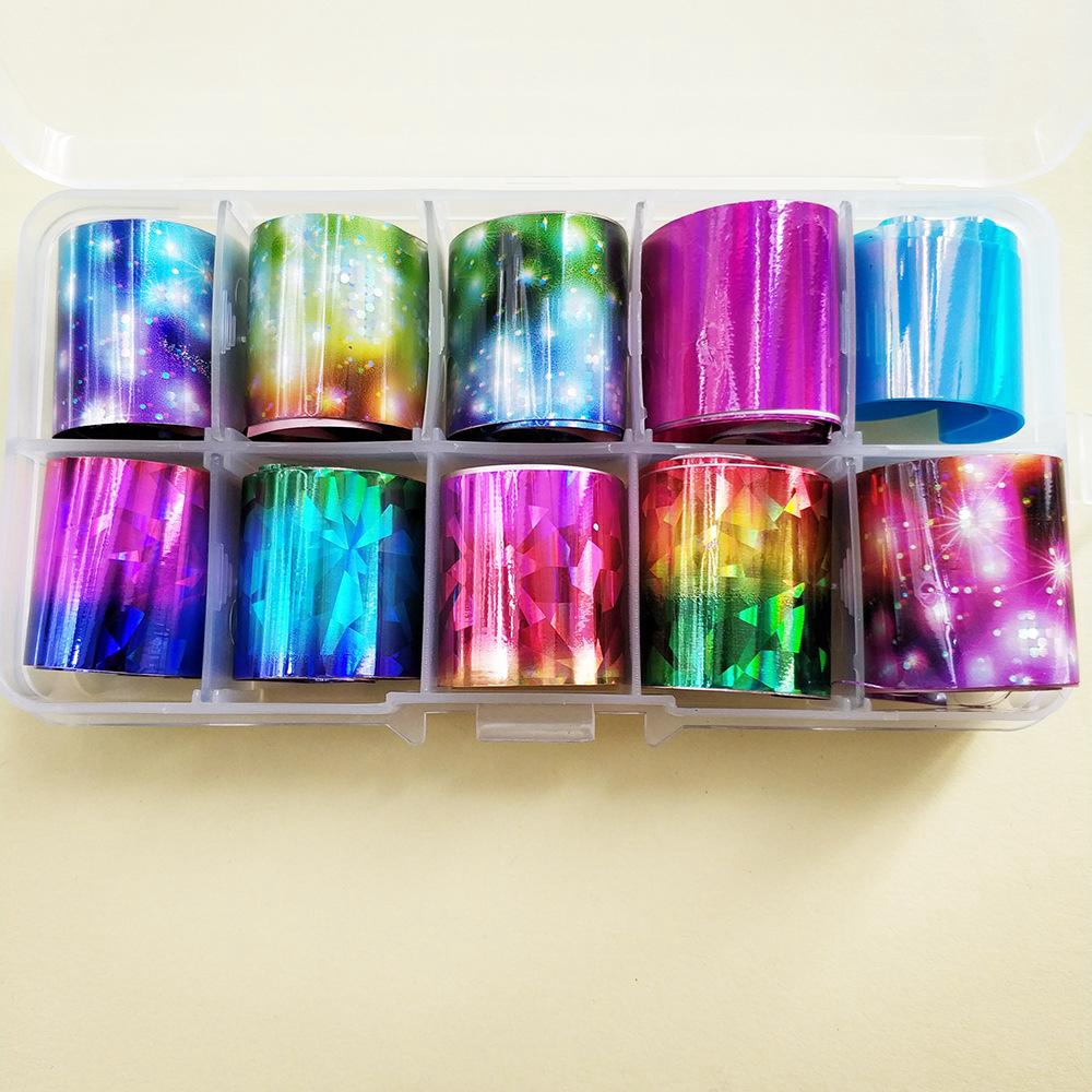 Hộp 10 Cuộn Decal Dán Móng Tay Nhiều Màu Sắc dành cho nail