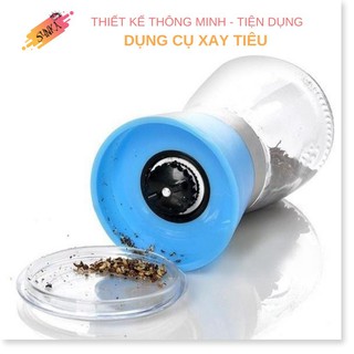 Dụng cụ xay tiêu thủy tinh đa năng cầm tay, máy xay tiêu mini, hũ xay tiêu, bình đựng hạt tiêu.
