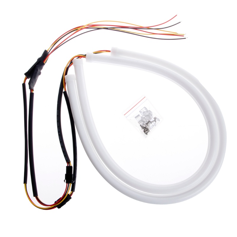 2 Dải Đèn LED 45cm 12V Ánh Sáng Trắng Cao Cấp Cho Đèn Pha Xe Hơi